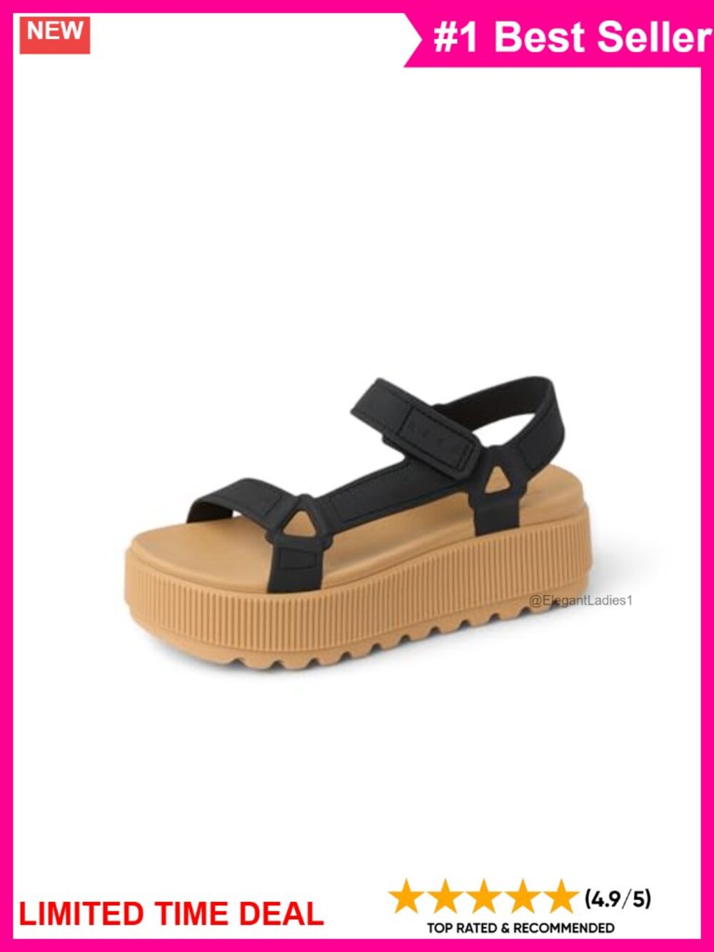 Platform Sandals Adjustable Strap Waterproof Beach Wear